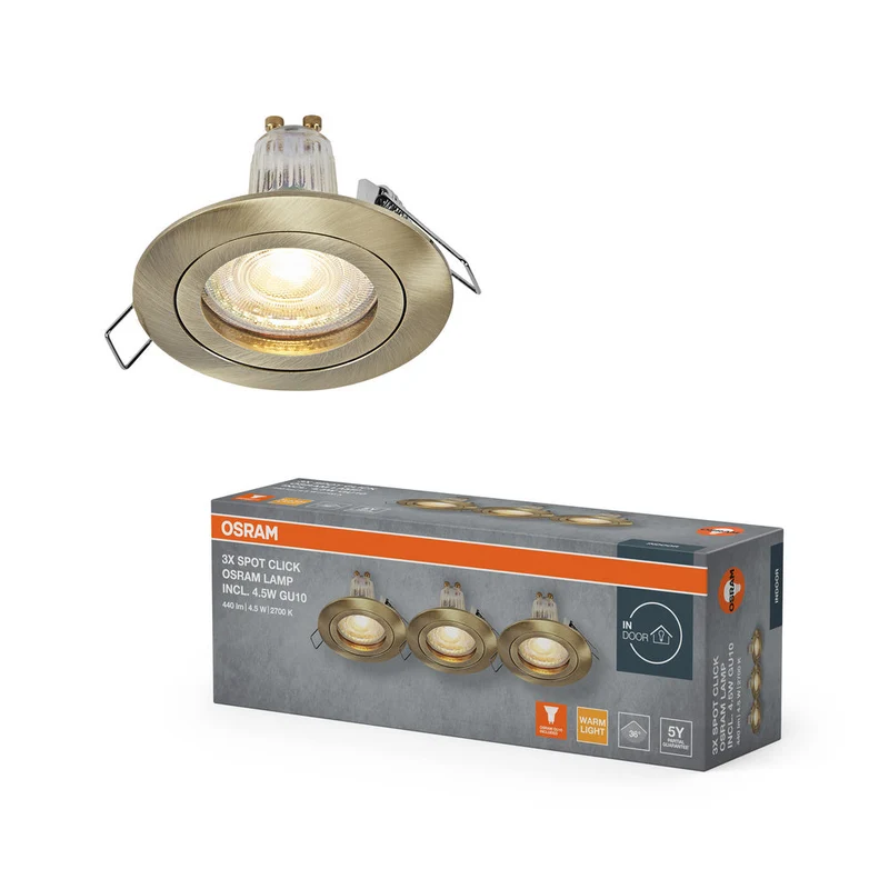 OSRAM Spot LED encastrable DIM IP65 4,9W 36° nickel satiné ⌀60 mm