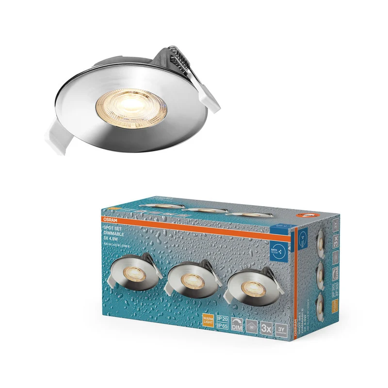 OSRAM Spot LED encastrable salle de bain DIM IP65 4,9W 36° chrome ⌀68 mm