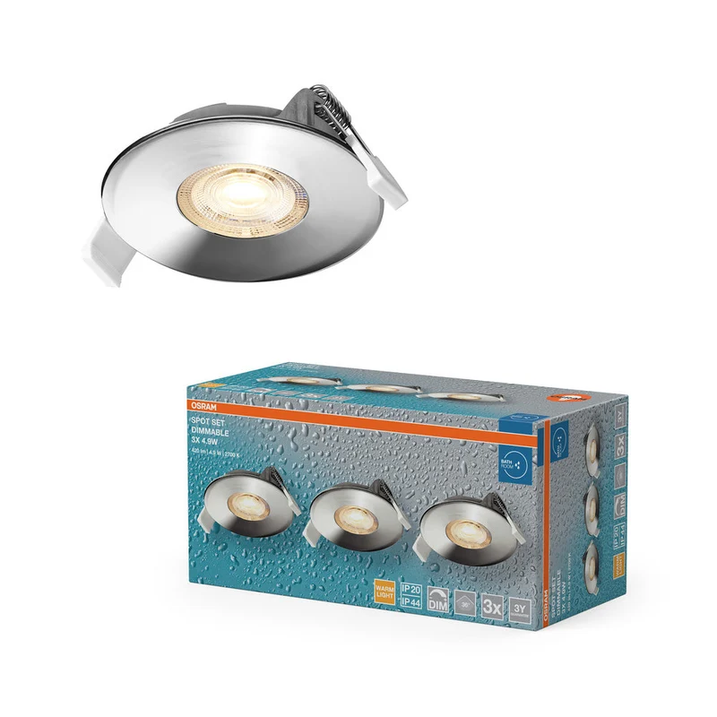 OSRAM Spot LED encastrable salle de bain DIM IP44 4,9W 36° chrome ⌀68 mm