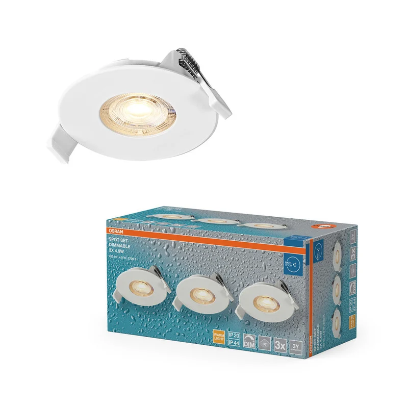OSRAM Spot LED encastrable salle de bain DIM IP44 4,9W 36° blanc ⌀68 mm