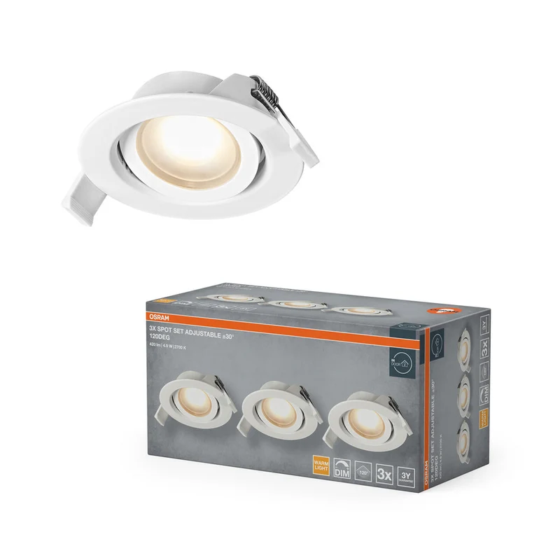 OSRAM Spot LED encastrable DIM 4,9W 120° blanc ⌀75 mm