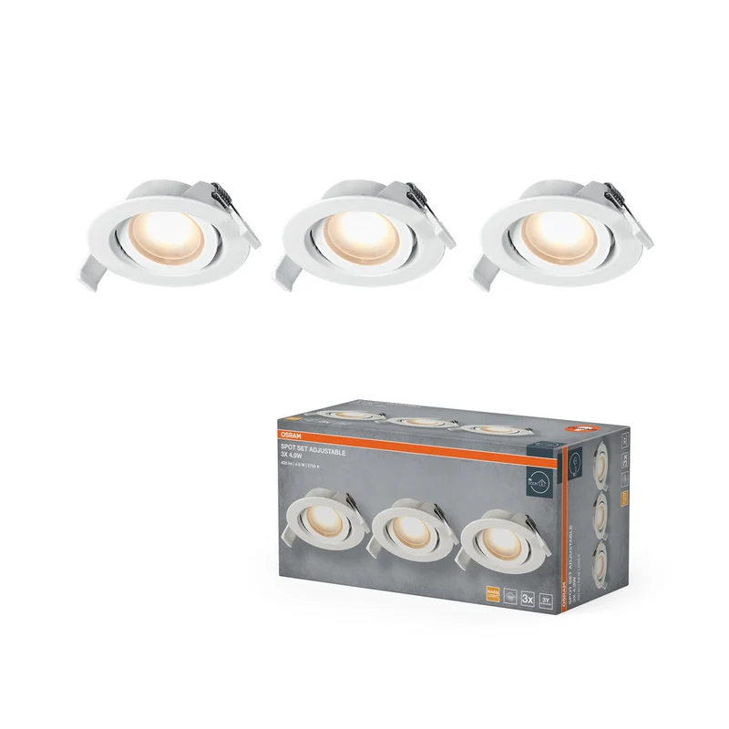 OSRAM Spot LED encastrable orientable 4,9W 120° blanc ⌀75 mm