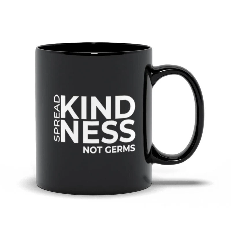 Répandre la gentillesse pas les germes tasses noires, tasse gentille, tasse de positivité, tasse d’enseignant, tasse d’infirmière, tasse de gentillesse, cadeau pour l’infirmière