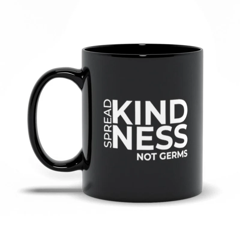 Répandre la gentillesse pas les germes tasses noires, tasse gentille, tasse de positivité, tasse d’enseignant, tasse d’infirmière, tasse de gentillesse, cadeau pour l’infirmière