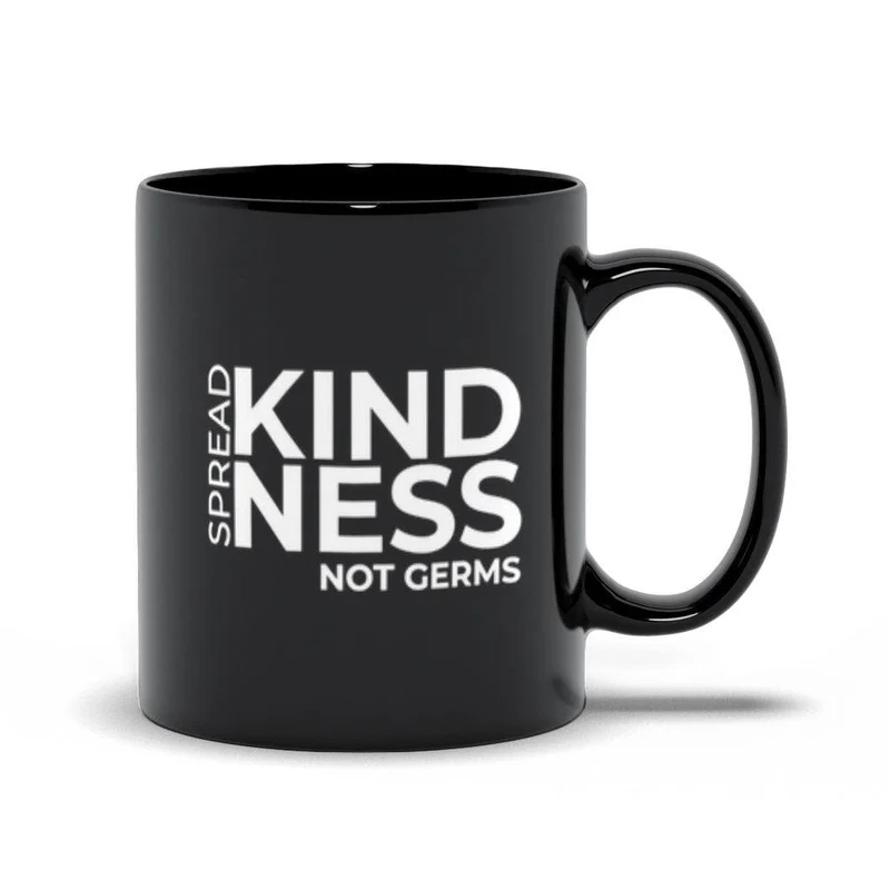 Répandre la gentillesse pas les germes tasses noires, tasse gentille, tasse de positivité, tasse d’enseignant, tasse d’infirmière, tasse de gentillesse, cadeau pour l’infirmière