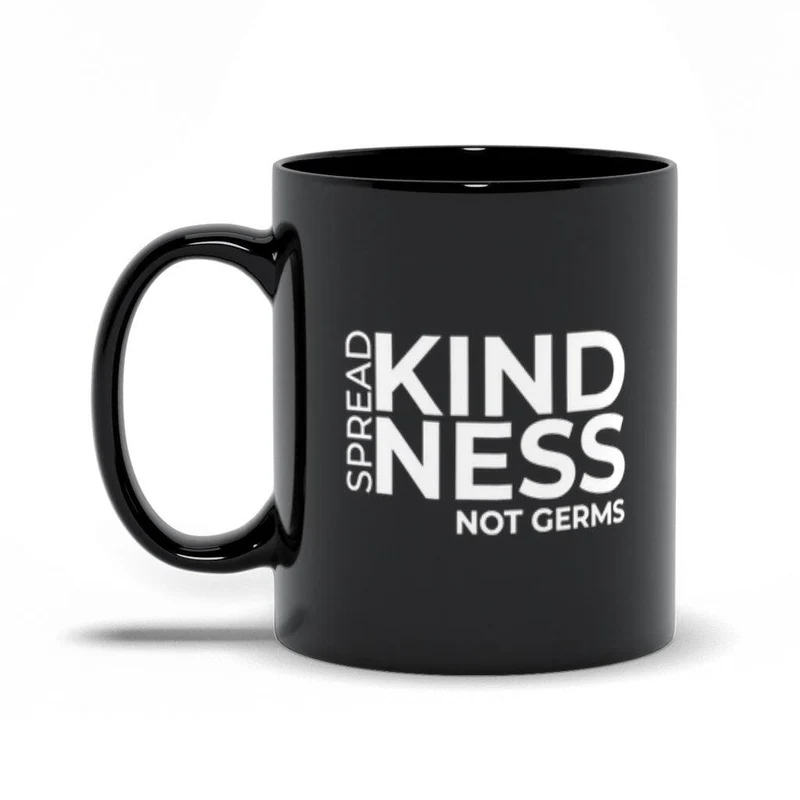 Répandre la gentillesse pas les germes tasses noires, tasse gentille, tasse de positivité, tasse d’enseignant, tasse d’infirmière, tasse de gentillesse, cadeau pour l’infirmière