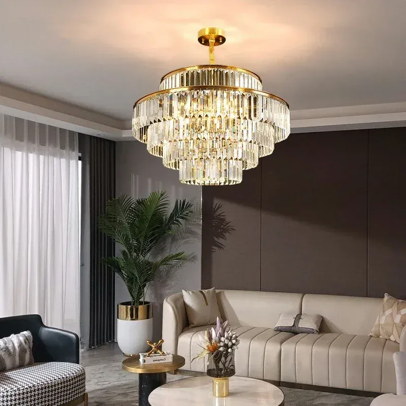 Grand Lustre Moderne en Verre pour Salon