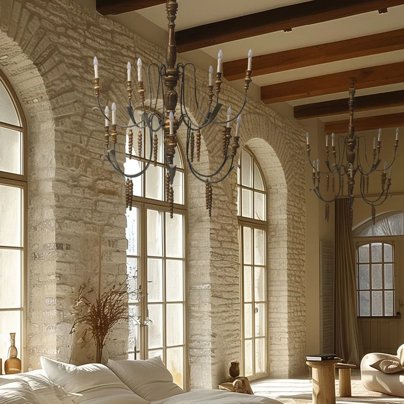 Avignon Lustre en bois Grand Modèle