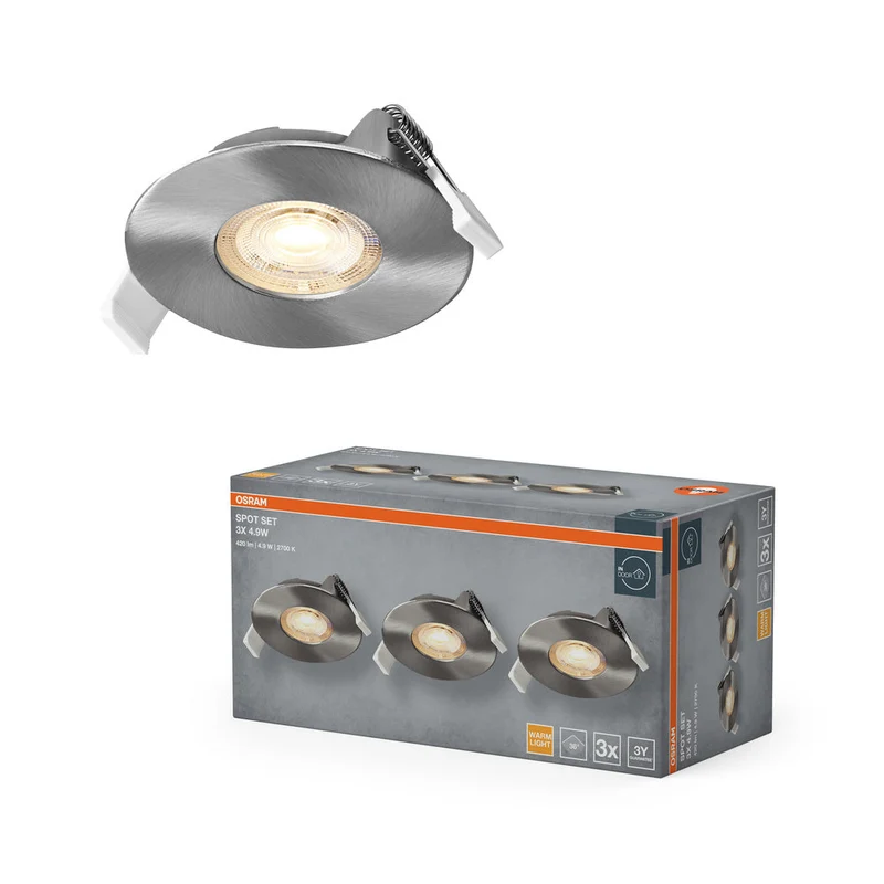 OSRAM Spot LED encastrable 4,9W 36° Nickel satiné ⌀68 mm