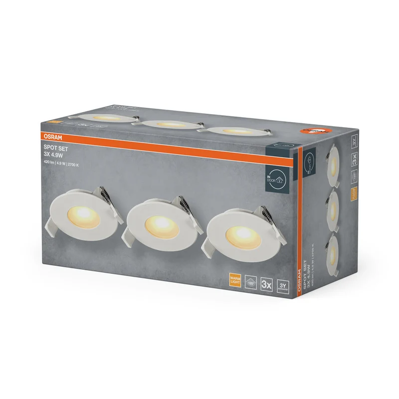 OSRAM Spot LED encastrable 4,9W 120° Blanc ⌀68 mm