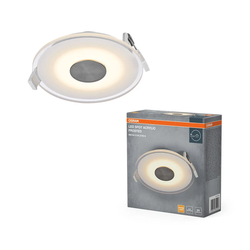 OSRAM Spot LED acrylique Frosted encastrable 6W Blanc ⌀100 mm