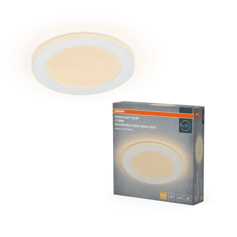 OSRAM Downlight LED Side-Mainlight encastrable 175 mm 18W Blanc ⌀85…145 mm