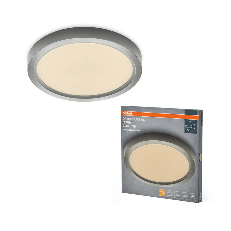 OSRAM Orbis Quickfix Plafonnier rond 320 mm 24W Click-Dim Argent