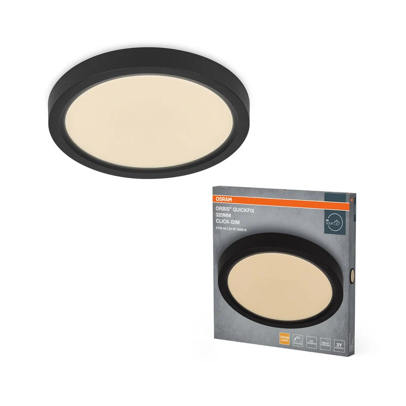 OSRAM Orbis Quickfix Plafonnier rond 320 mm 24W Click-Dim Noir