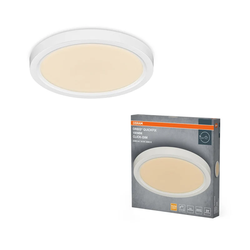 OSRAM Orbis Quickfix plafonnier rond 195 mm 16W Click-Dim Blanc