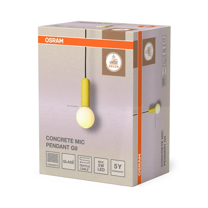OSRAM DECOR Concrete Mic suspension 1xG9 Jaune