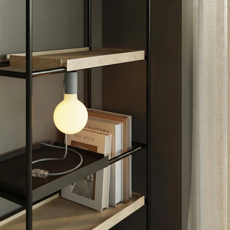 Lampe magnétique plug-in avec douille E27 - Gris