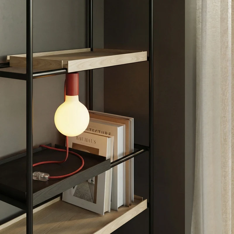 Lampe magnétique plug-in avec douille E27 - Rouge