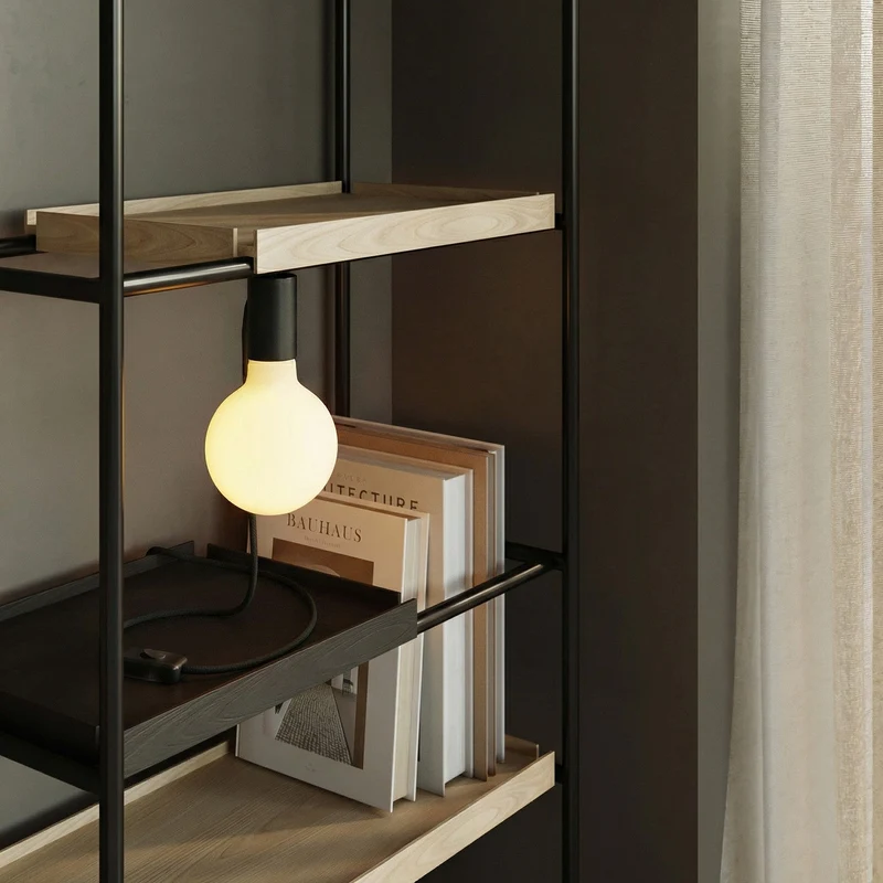 Lampe magnétique plug-in avec culot E27 - Noir