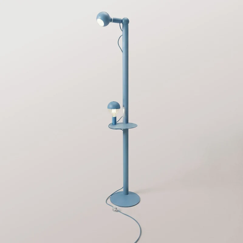 Rocco XXL - Lampe sur pied avec Ampoule Maria et Camo - Bleu