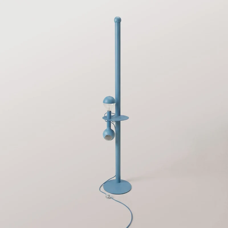 Rocco XXL - Lampe sur pied avec Ampoule Maria et Camo - Bleu