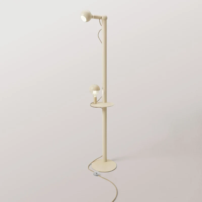 Rocco XXL - Lampe sur pied avec Ampoule Maria et Camo - Crème