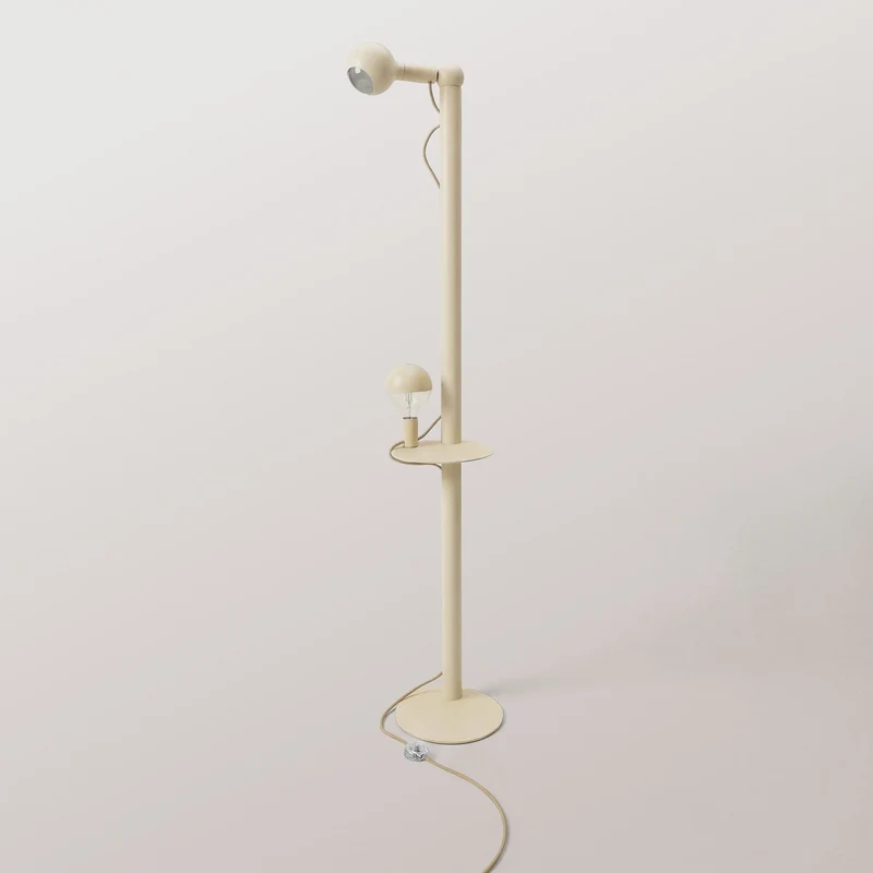 Rocco XXL - Lampe sur pied avec Ampoule Maria et Camo - Crème
