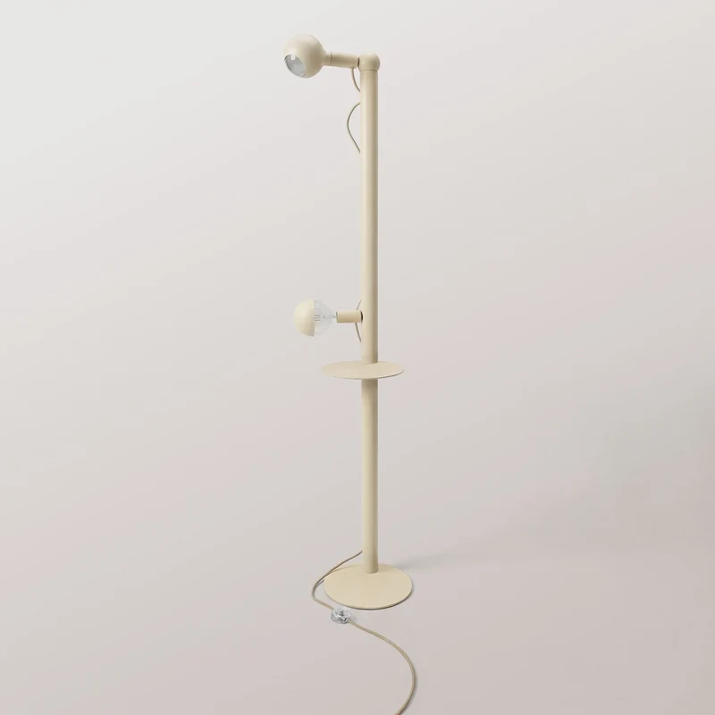 Rocco XXL - Lampe sur pied avec Ampoule Maria et Camo - Crème