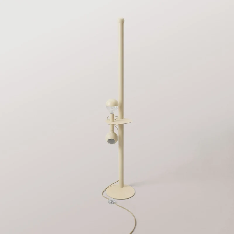 Rocco XXL - Lampe sur pied avec Ampoule Maria et Camo - Crème