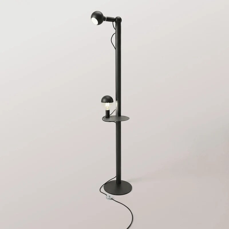 Rocco XXL - Lampadaire avec Ampoule Maria et Camo - Noir