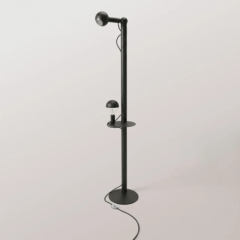 Rocco XXL - Lampadaire avec Ampoule Maria et Camo - Noir
