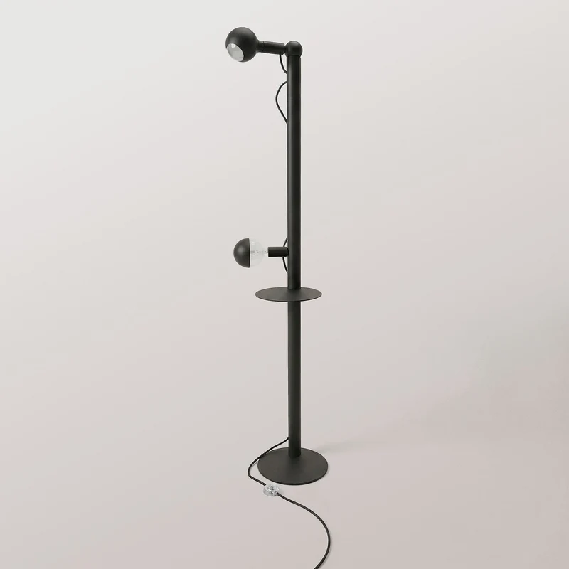 Rocco XXL - Lampadaire avec Ampoule Maria et Camo - Noir