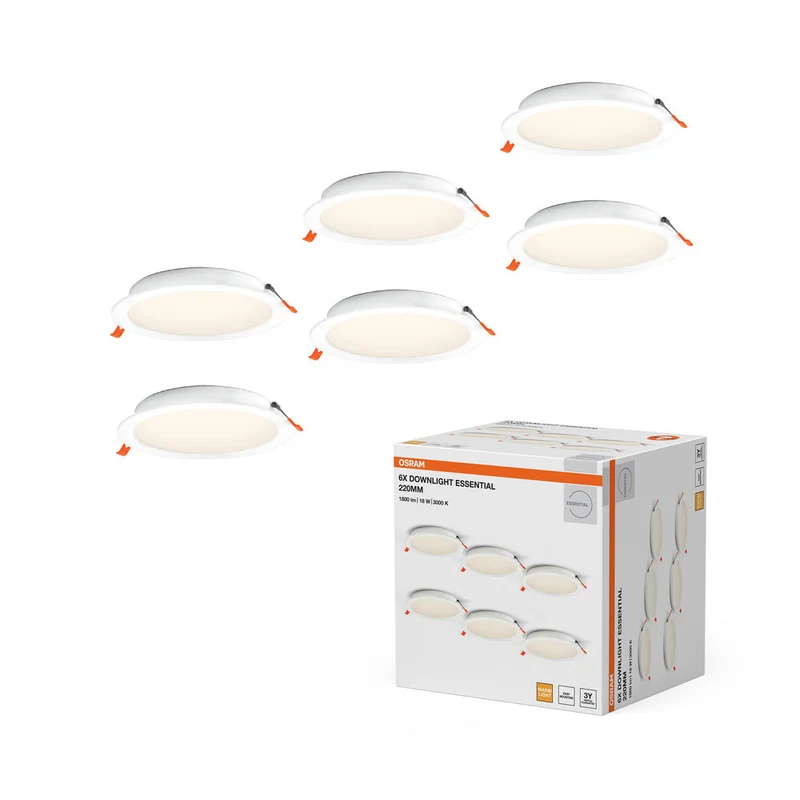 OSRAM Essential Downlights ensemble de spots encastrables 220 mm 18W Blanc ⌀200 mm