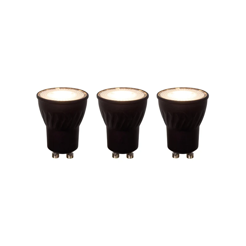 Lucide LED Bulb GU10 MR11 Black - 380lm 2700K - Dimmable - Set of 3