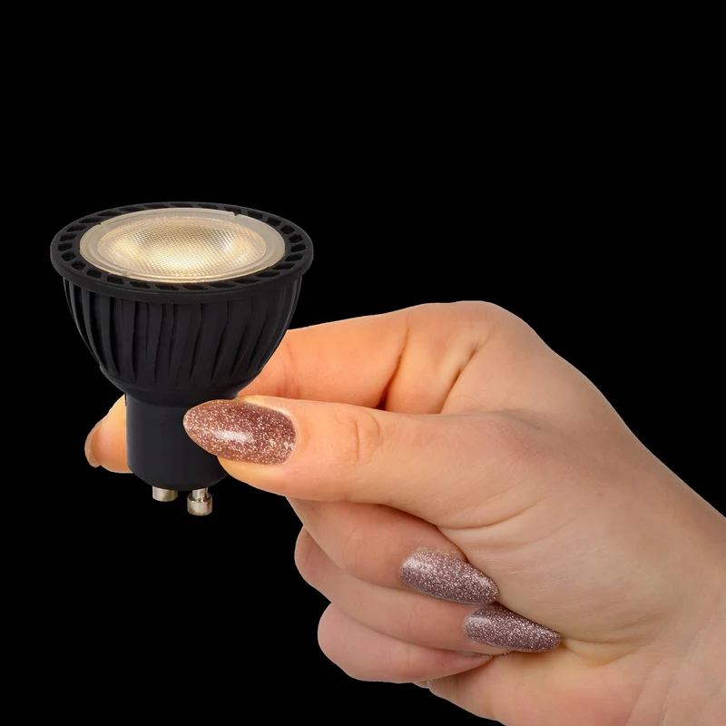 Lucide LED Bulb GU10 MR16 Black - 320lm 2200K to 3000K - Dim to warm