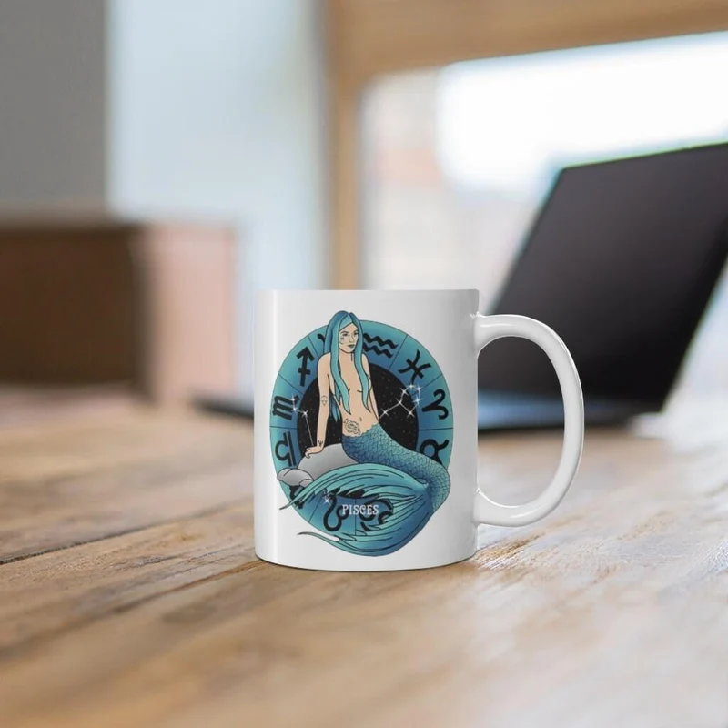 Tasse de zodiaque de poissons, tasse de poissons, 19 février au 20 mars né cadeau de zodiaque, signe de zodiaque, cadeau d'horoscope, cadeau d'astrologie, tasse || Naissance Poissons