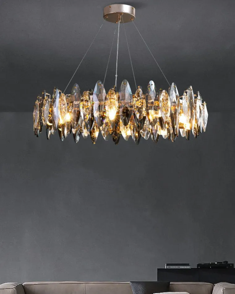 Lustre Moderne en Verre Fumé