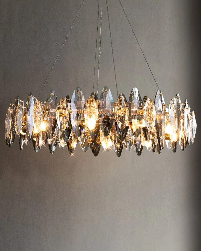 Lustre Moderne en Verre Fumé