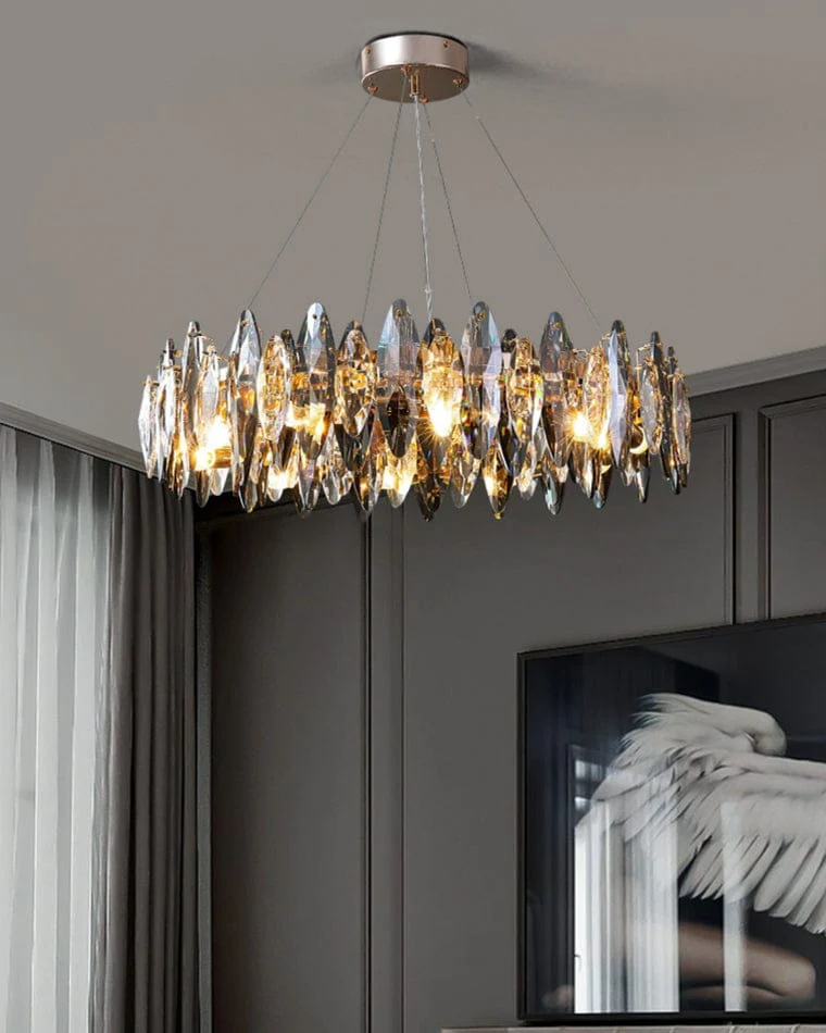 Lustre Moderne en Verre Fumé