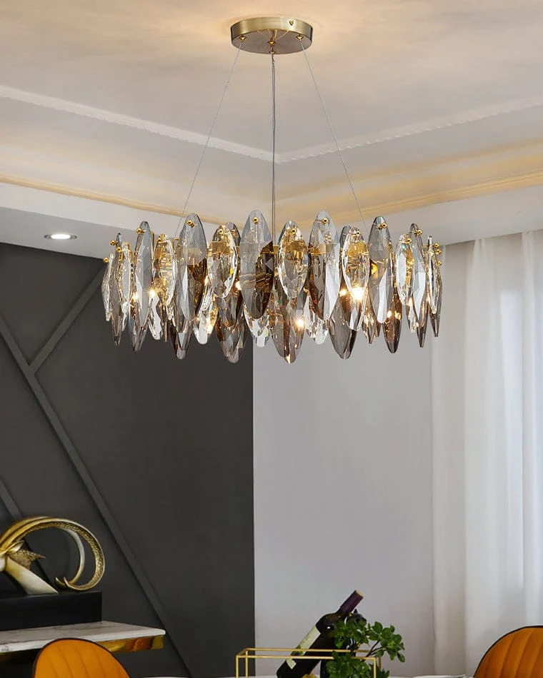 Lustre Moderne en Verre Fumé