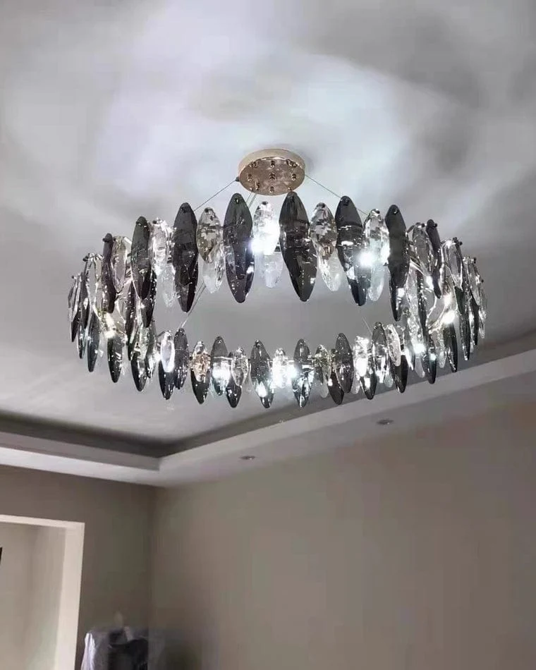Lustre Moderne en Verre Fumé
