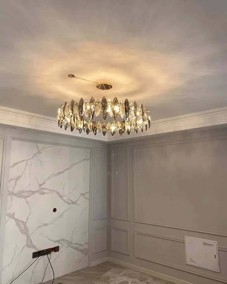 Lustre Moderne en Verre Fumé