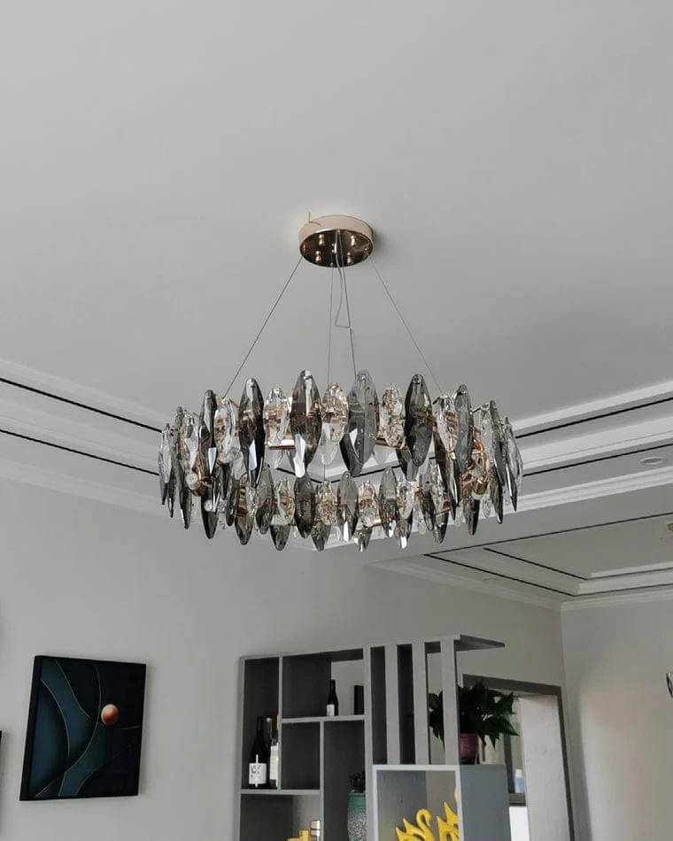 Lustre Moderne en Verre Fumé