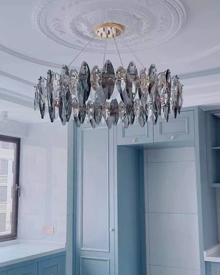 Lustre Moderne en Verre Fumé