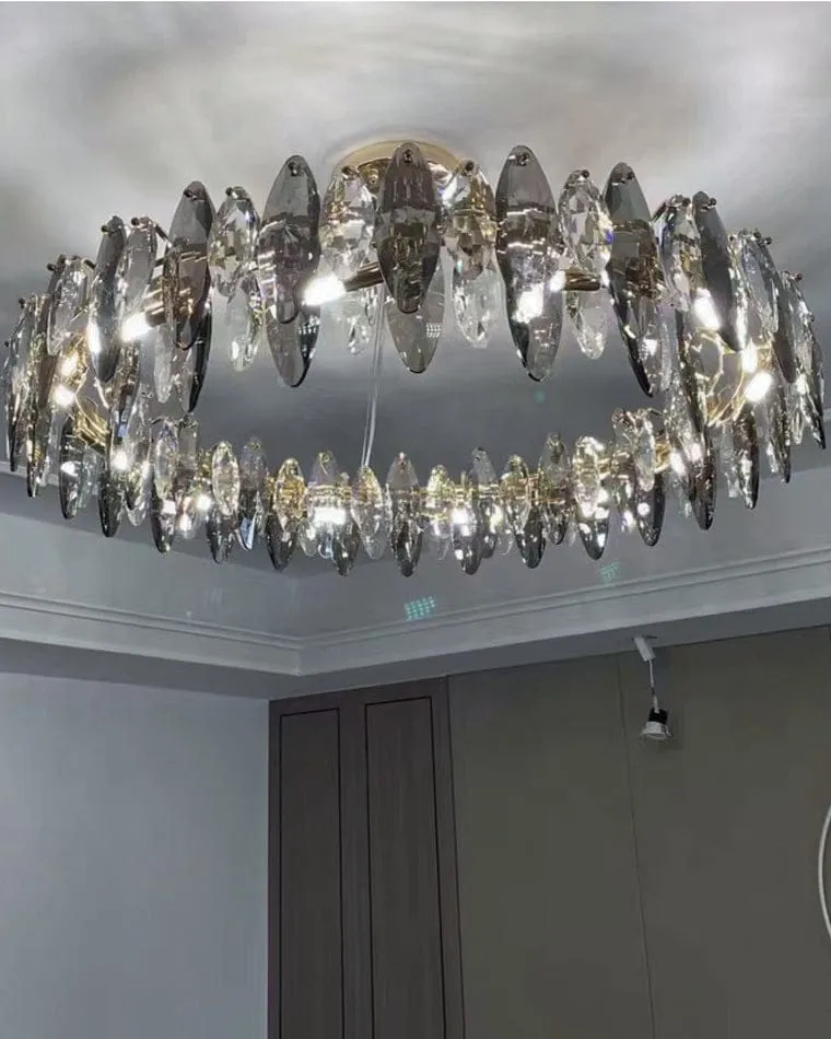 Lustre Moderne en Verre Fumé