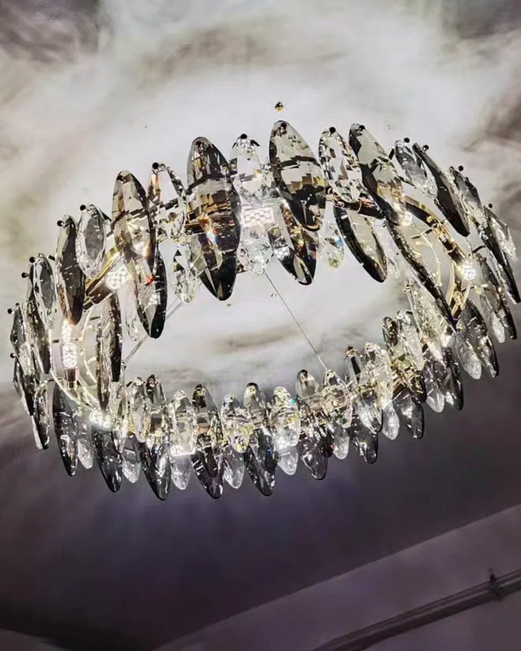 Lustre Moderne en Verre Fumé
