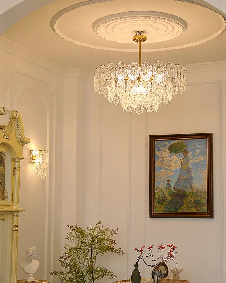 Lustre de Salon en Verre Texturé – Design et Moderne