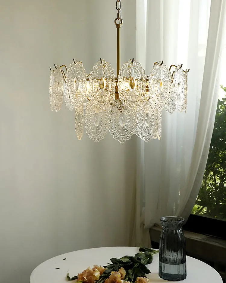 Lustre de Salon en Verre Texturé – Design et Moderne