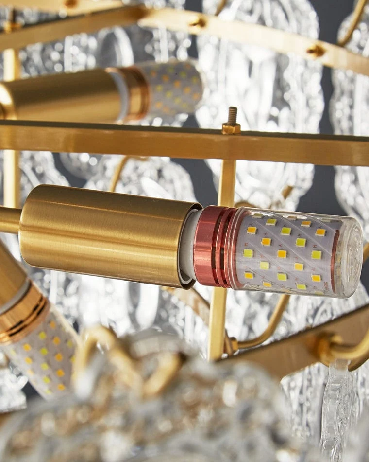Lustre de Salon en Verre Texturé – Design et Moderne