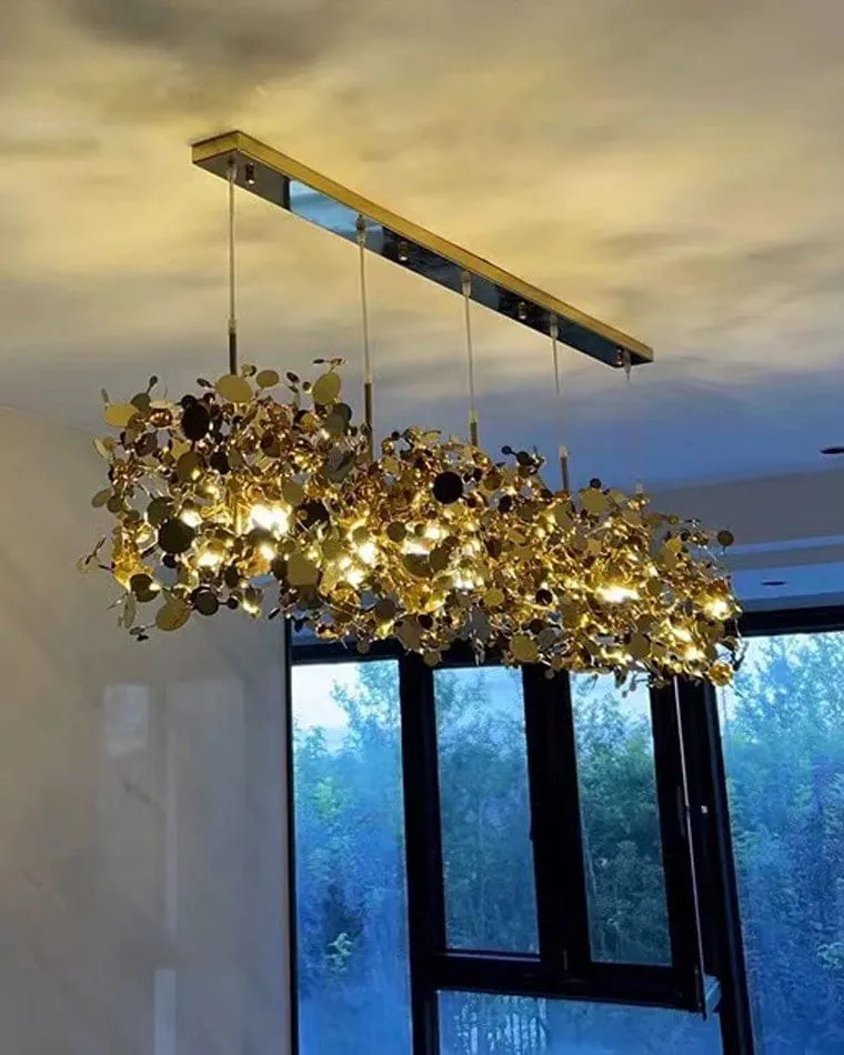 Lustre Suspendu Nuage Doree brillant